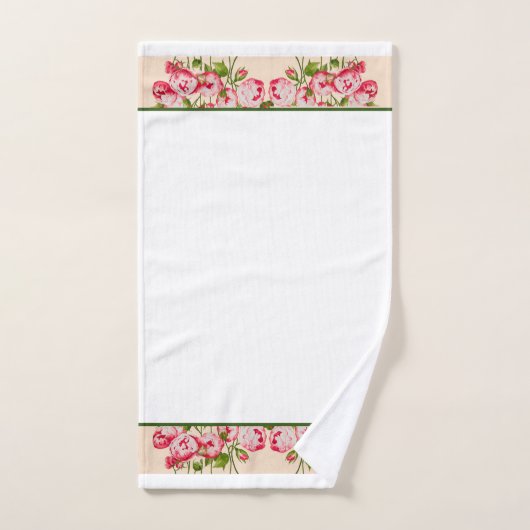 Abondance rose sur un ensemble de serviettes de ba (Serviette à main)