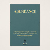 Abondance Signifiant Bracelet Bijoux Carte d'affic (Devant)