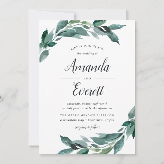 Abondant Faire-part de mariage de Foliage (Devant)