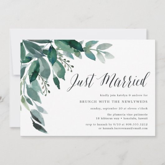 Abondant feuillage | Invitation de Mariage Brunch (Devant)