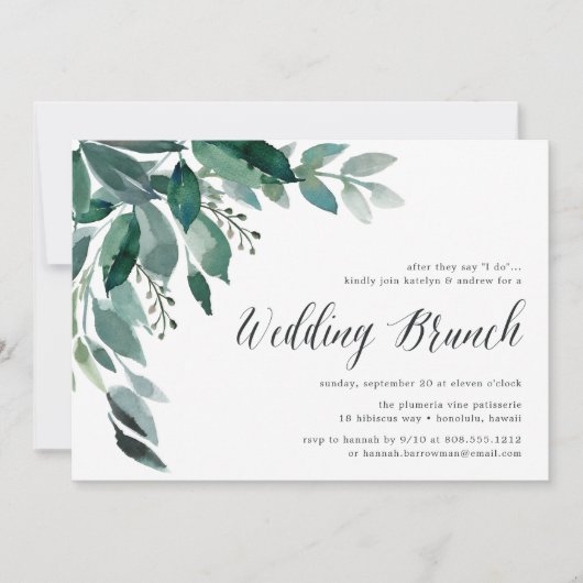 Abondant feuillage | Mariage Brunch Invitation (Devant)