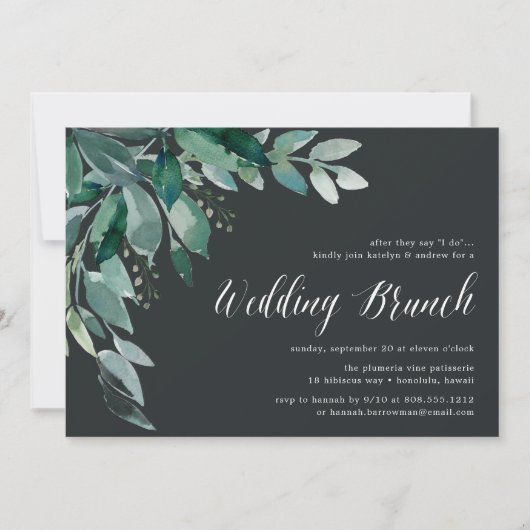 Abondant feuillage | Mariage Brunch Invitation (Devant)