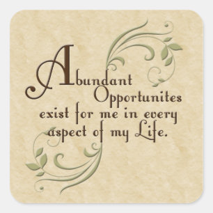 Abondante Opportunités Stickers Affirmation