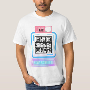 Abonneer je op een online bericht met QR-code T-sh T-shirt