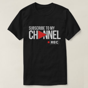 Abonneer je op mijn kanaal Rec knop T-shirt