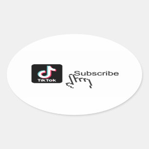 abonneer mijn Tiktok-kanaalsticker Ovale Sticker