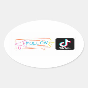 abonneer mijn Tiktok-kanaalsticker Ovale Sticker