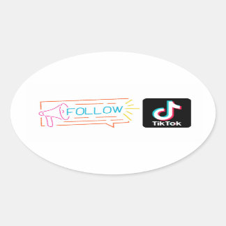 abonneer mijn Tiktok-kanaalsticker Ovale Sticker