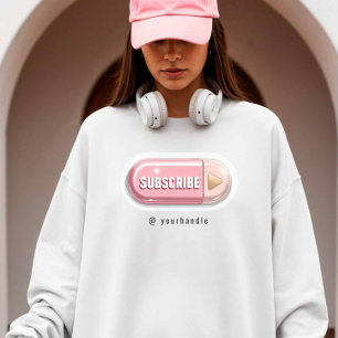 Abonneerknop + Naam Social Media Influencer T-shirt