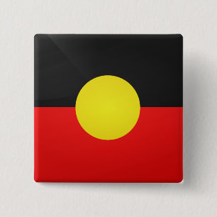Aborigin Glanzende Vierkante Vlag Button 5,1 Cm