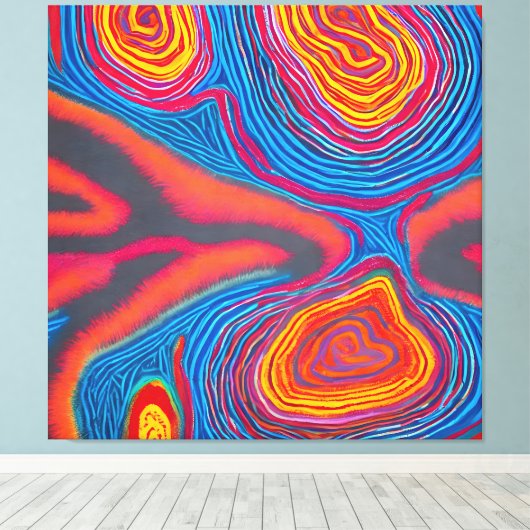 Aboriginal Abstract Art Vol 03 Canvas Afdruk (Insitu (Houten vloer))
