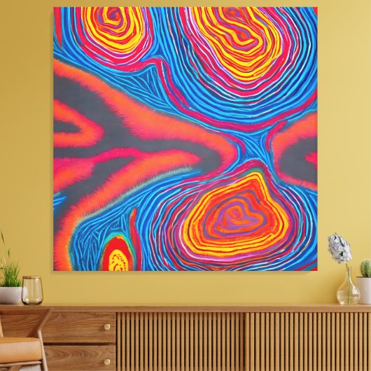 Aboriginal Abstract Art Vol 03 Canvas Afdruk (Insitu (Woonkamer))