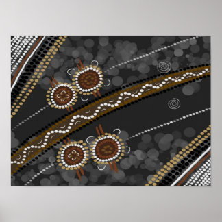 Aboriginal Art Canvas - Verloren stammen Poster