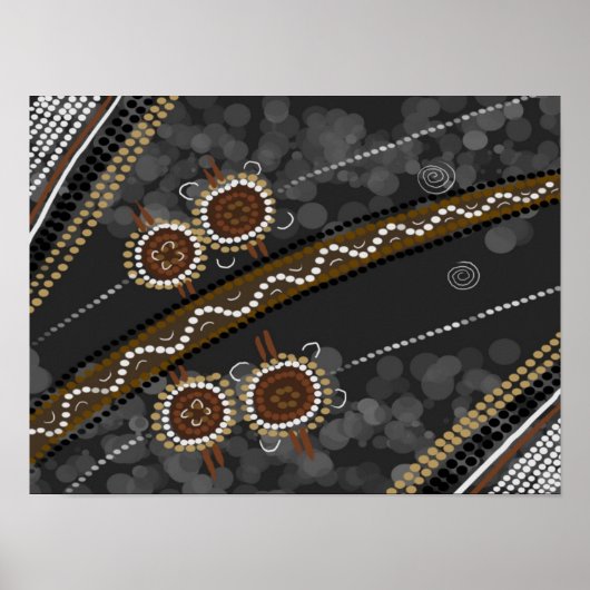 Aboriginal Art Canvas - Verloren stammen Poster (Voorkant)