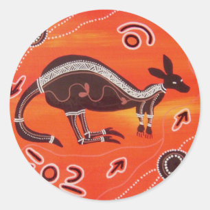 Aboriginal Art Desert Kangaroo Sticker