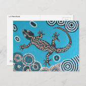 Aboriginal Art, Gecko, Punktmalerei, Dot-Painting Briefkaart (Voorkant / Achterkant)