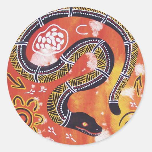 Aboriginal Art Snake Dreaming Sticker (Voorkant)