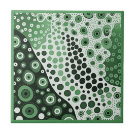 Aboriginal art style green 2 of 9 Ceramic Tegel Tegeltje