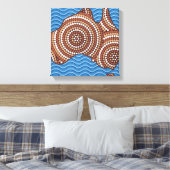 Aboriginal Australia Punt schilderen Canvas Afdruk (Insitu (Slaapkamer))