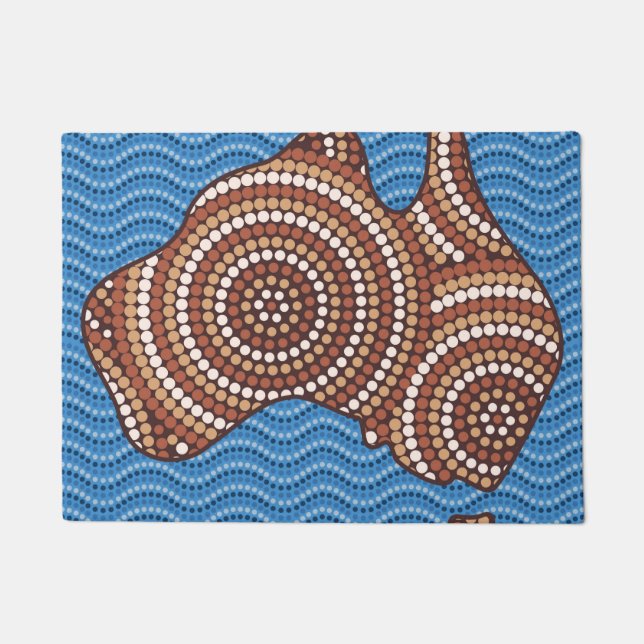 Aboriginal Australia Punt schilderen Deurmat (Voorkant)