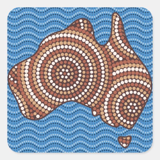 Aboriginal Australia Punt schilderen Vierkante Sticker (Voorkant)