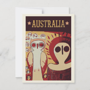 Aboriginal Australian art in Australië Briefkaart