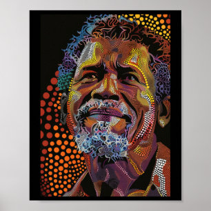 Aboriginal Australian Dot Art Portrait of Art Poster