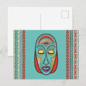 Aboriginal Aztec Inca Mayan Masker Briefkaart (Voorkant / Achterkant)