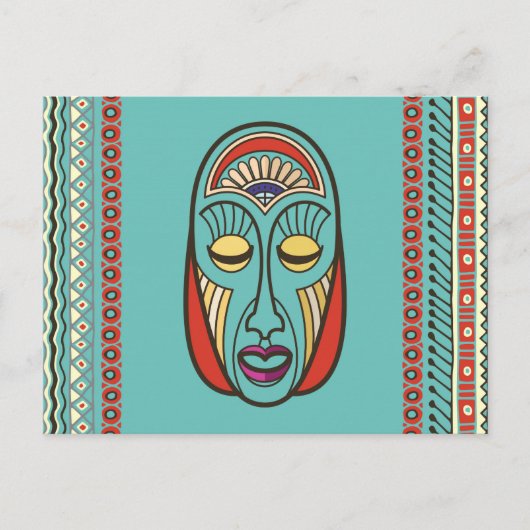 Aboriginal Aztec Inca Mayan Masker Briefkaart (Voorkant)