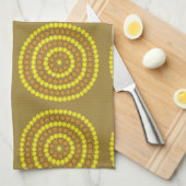 Aboriginal beige theedoek (Quarter Fold)