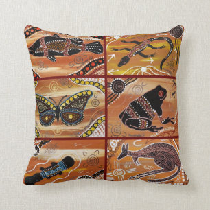 Aboriginal Collage Cushion/Pillow Kussen