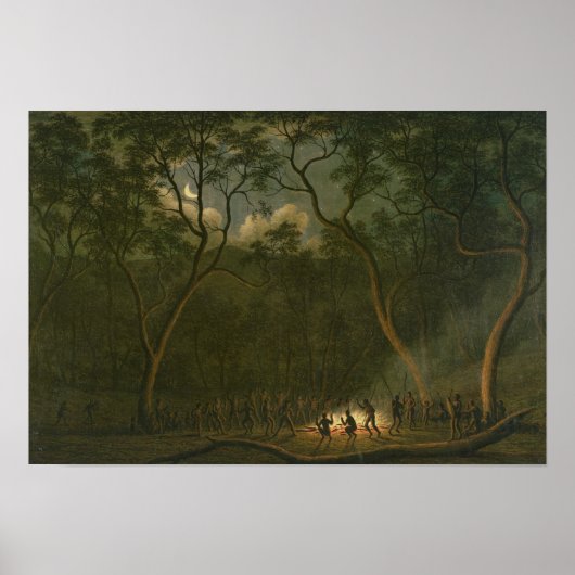 Aboriginal Coroboree in Van Diemen's Land Poster (Voorkant)