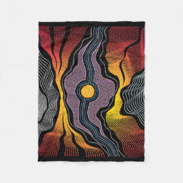 Aboriginal Design Fleece Deken