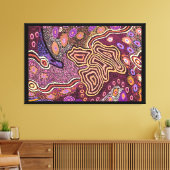 Aboriginal Dot Art Canvas Afdruk (Insitu (Woonkamer))