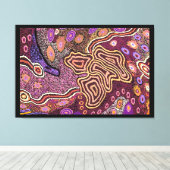 Aboriginal Dot Art Canvas Afdruk (Insitu (Houten vloer))