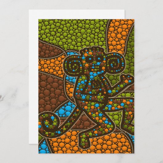 Aboriginal Dot Art Monkey Feestdagenkaart (Voorkant / Achterkant)