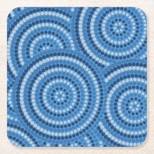 Aboriginal Dot Painting Vierkante Kartonnen Onderzetter (Voorkant)