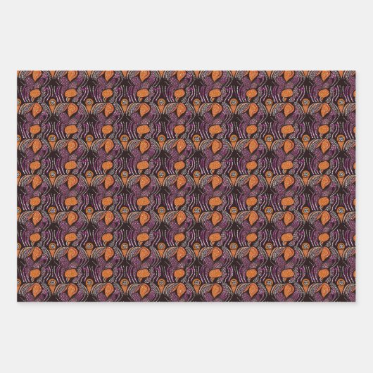 Aboriginal dot Wrapping Paper Flat Sheet Set van 3 (Voorkant 3)