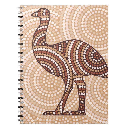 Aboriginal emu stit schilderij notitieboek (Voorkant)