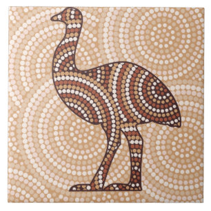Aboriginal emu stit schilderij tegeltje