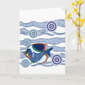 Aboriginal Fish Greetings Kaart (Gele Bloem)