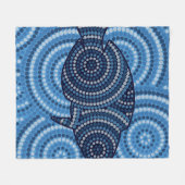 Aboriginal fish stipschilderij fleece deken (Voorkant (Horizontaal))
