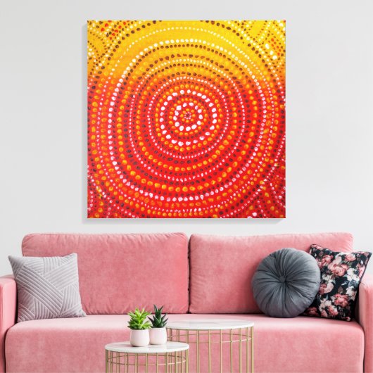 Aboriginal geïnspireerd Premium verpakt Canvas (Insitu (Woonkamer))