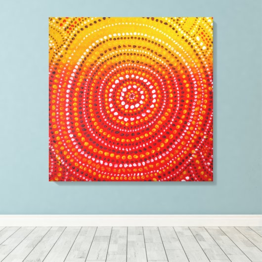 Aboriginal geïnspireerd Premium verpakt Canvas (Insitu (Houten vloer))