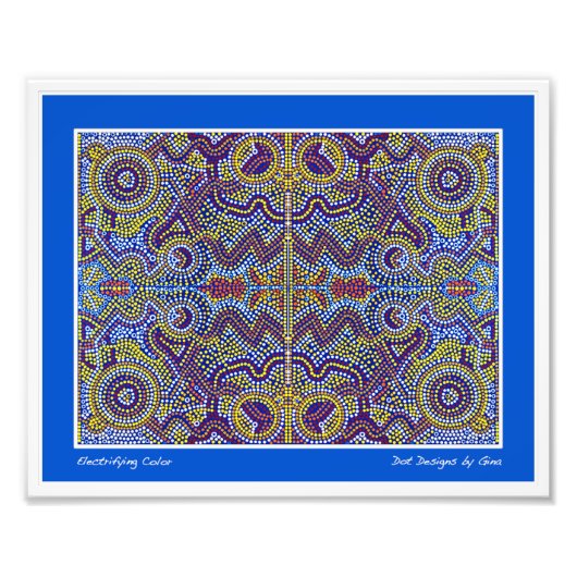 Aboriginal geïnspireerde stipte design van Gina Foto Afdruk (Voorkant)