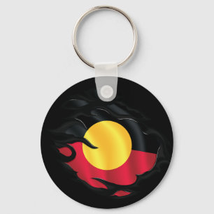 Aboriginal gescheurde vlag sleutelhanger