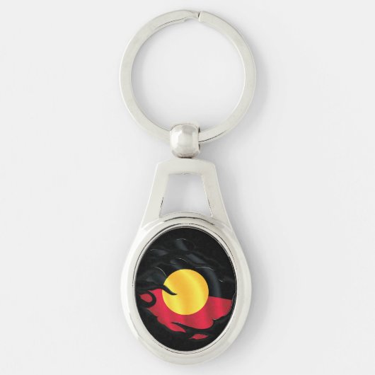 Aboriginal gescheurde vlag sleutelhanger (Voorkant)