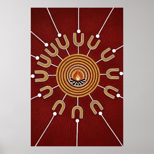Aboriginal Harmony - Fireside Artistry Poster (Voorkant)