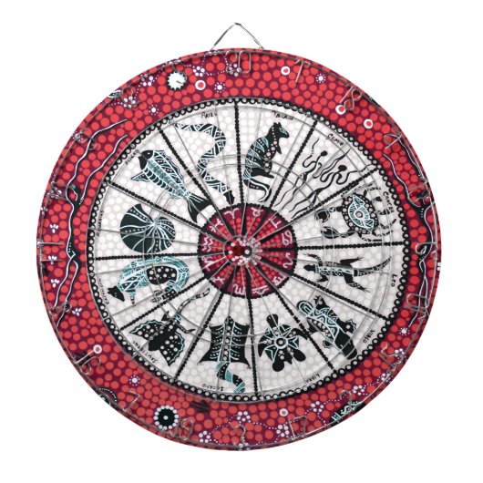 Aboriginal Horoscope Red Dartbord (Voorkant)