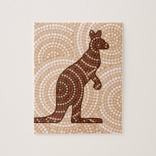 Aboriginal kangaroo stipschilderij legpuzzel (Verticaal)